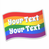 Aangepaste tekst voor regenboogvlag Gay Pride tot Sticker (Voorkant)