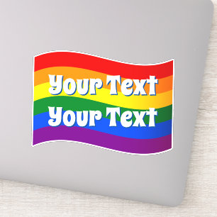 Aangepaste tekst voor regenboogvlag Gay Pride tot  Sticker