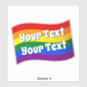 Aangepaste tekst voor regenboogvlag Gay Pride tot Sticker (Vel)