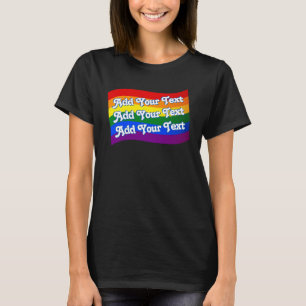 Aangepaste tekst voor regenboogvlag Gay Pride tot  T-shirt