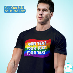Aangepaste tekst voor regenboogvlag Gay Pride tot  T-shirt
