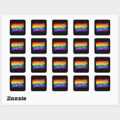 Aangepaste tekst voor regenboogvlag Gay Pride tot  Vierkante Sticker (Vel)