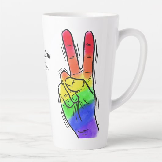 Aangepaste tekst voor regenboogvrede latte mok (Rechts)