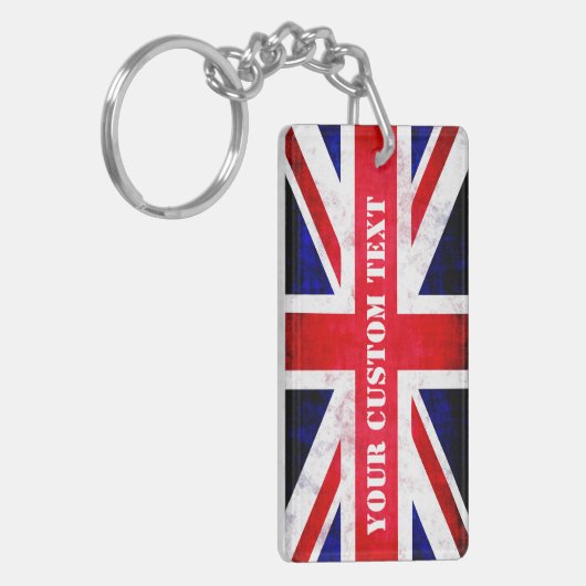 Aangepaste tekst voor Rustige Uniefaciliteit Vlag Sleutelhanger (Voorkant Links)