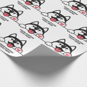 Aangepaste tekst voor Siberian Husky Cadeaupapier (Hoek)