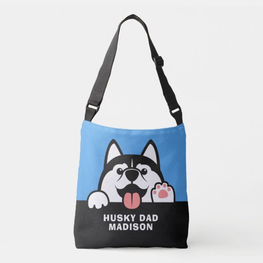 Aangepaste tekst voor Siberian Husky Crossbody Tas (Voorkant)