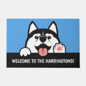 Aangepaste tekst voor Siberian Husky Deurmat (Voorkant)
