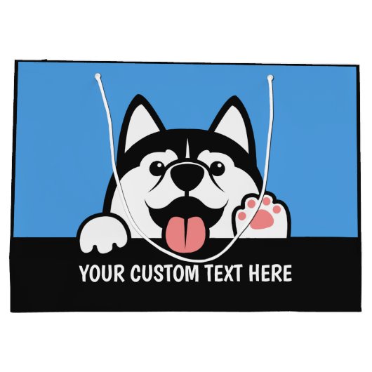 Aangepaste tekst voor Siberian Husky Groot Cadeauzakje (Achterkant)