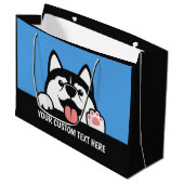 Aangepaste tekst voor Siberian Husky Groot Cadeauzakje (Voorkant Gekanteld)
