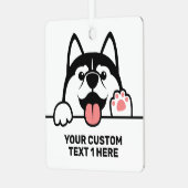 Aangepaste tekst voor Siberian Husky Metalen Ornament (Voorkant links)