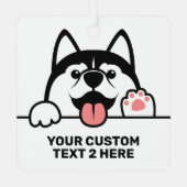 Aangepaste tekst voor Siberian Husky Metalen Ornament (Achterkant)