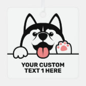 Aangepaste tekst voor Siberian Husky Metalen Ornament (Voorkant)