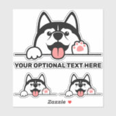 Aangepaste tekst voor Siberian Husky Sticker (Vel)