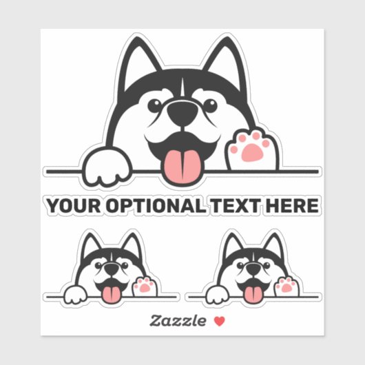 Aangepaste tekst voor Siberian Husky Sticker (Vel)