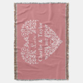 Aangepaste tekst voor sierlijke harten met deken (Voorkant Verticaal)