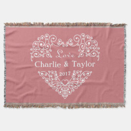 Aangepaste tekst voor sierlijke harten met deken