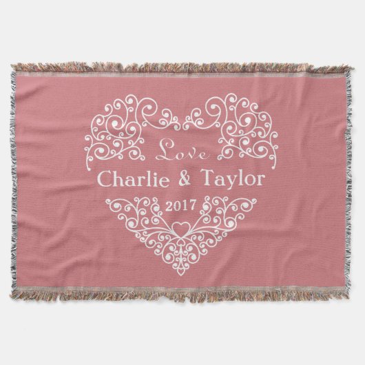 Aangepaste tekst voor sierlijke harten met deken (Voorkant)