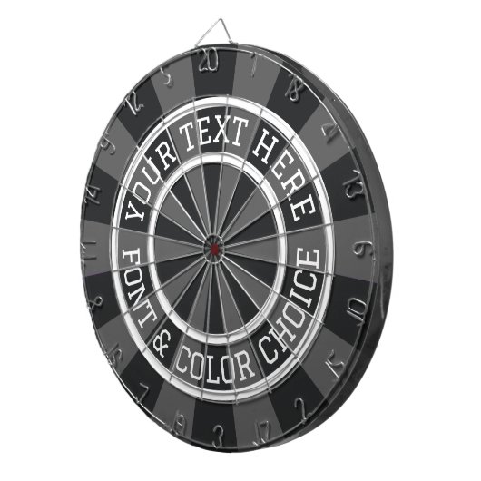Aangepaste tekst voor steenkoolgrijs of aangepaste dartbord (Voorkant Rechts)