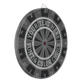 Aangepaste tekst voor steenkoolgrijs of aangepaste dartbord (Voorkant Links)