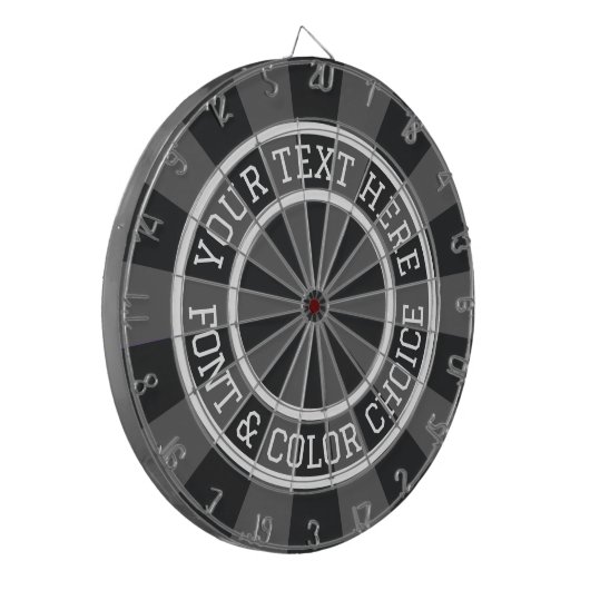 Aangepaste tekst voor steenkoolgrijs of aangepaste dartbord (Voorkant Links)