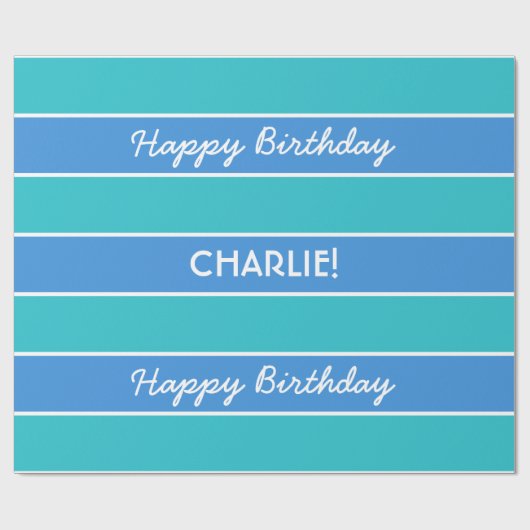 Aangepaste tekst voor stripes Pattern-verpakkingpa Cadeaupapier (Vlak)