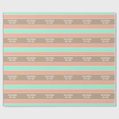 Aangepaste tekst voor stripes Pattern-verpakkingpa Cadeaupapier (Vlak)
