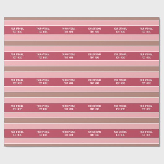 Aangepaste tekst voor stripes Pattern-verpakkingpa Cadeaupapier (Vlak)