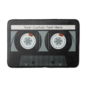 Aangepaste tekst voor tapetape met Retro Casette Badmat