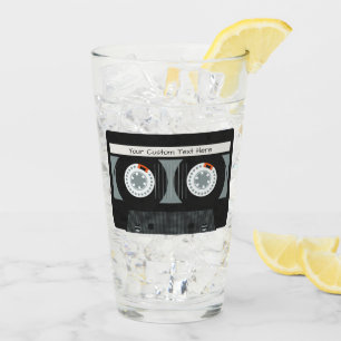 Aangepaste tekst voor tapetape met Retro Casette Glas