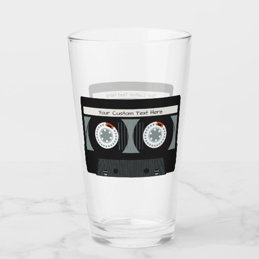 Aangepaste tekst voor tapetape met Retro Casette Glas (Voorkant)