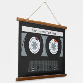 Aangepaste tekst voor tapetape met Retro Casette Hangend Wandkleed (Gebogen)
