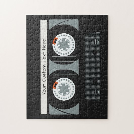 Aangepaste tekst voor tapetape met Retro Casette Legpuzzel (Verticaal)