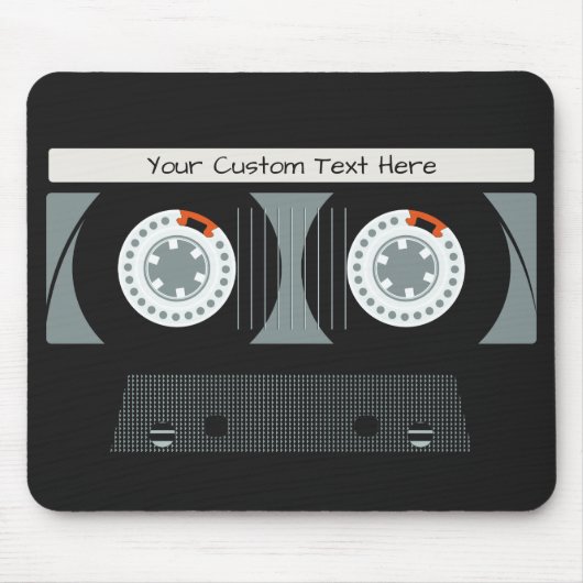Aangepaste tekst voor tapetape met Retro Casette Muismat (Voorkant)
