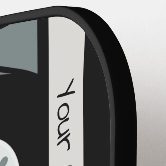 Aangepaste tekst voor tapetape met Retro Casette Pickleball Paddle (Links Detail)