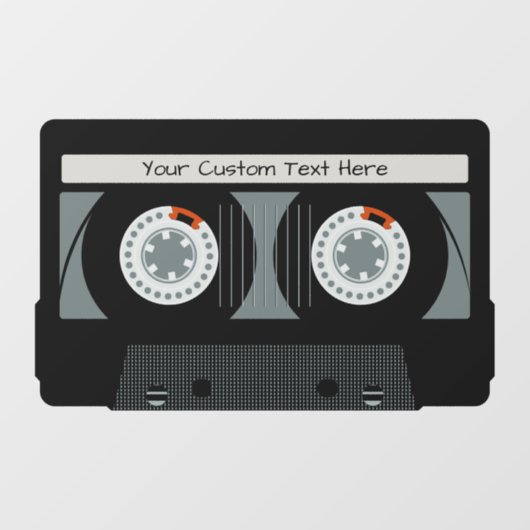 Aangepaste tekst voor tapetape met Retro Casette Raamsticker (Vel)