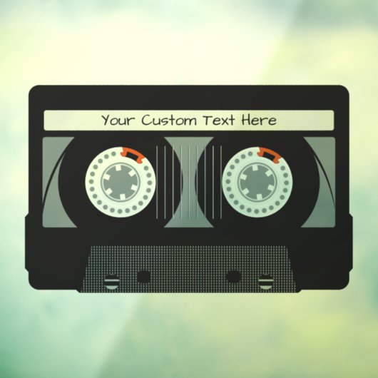 Aangepaste tekst voor tapetape met Retro Casette Raamsticker (Vel 3)