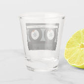 Aangepaste tekst voor tapetape met Retro Casette Shot Glas (Achterkant)