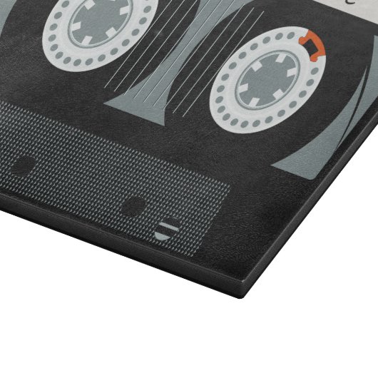 Aangepaste tekst voor tapetape met Retro Casette Snijplank (Hoek)