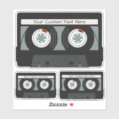 Aangepaste tekst voor tapetape met Retro Casette Sticker (Vel)