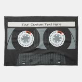 Aangepaste tekst voor tapetape met Retro Casette Theedoek (Horizontaal)