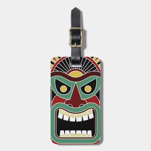 Aangepaste tekst voor Tiki Totem bagagelabel 3 (Voorkant verticaal)