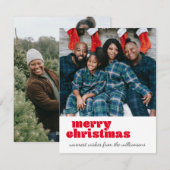 Aangepaste tekst voor twee foto's voor fijne kerst feestdagenkaart (Voorkant / Achterkant)