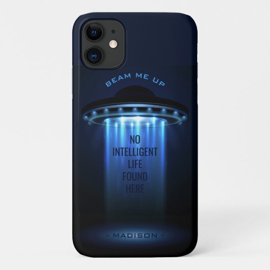 Aangepaste tekst voor UFO-ruimteschip Case-Mate iPhone Case (Achterkant)