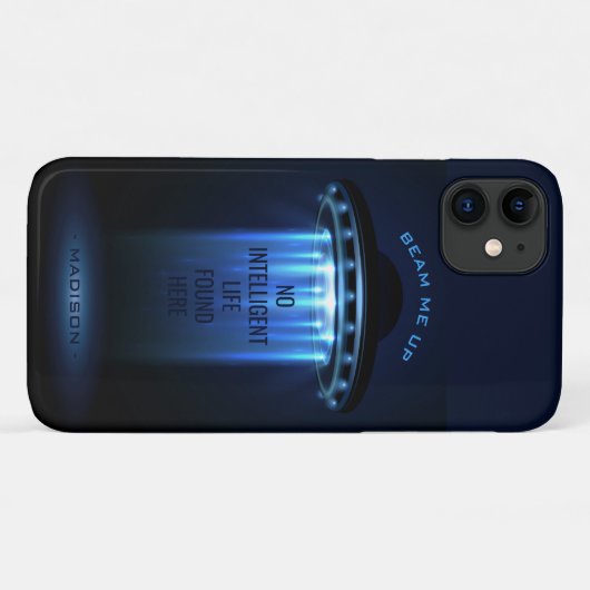 Aangepaste tekst voor UFO-ruimteschip Case-Mate iPhone Case (Achterkant (horizontaal))