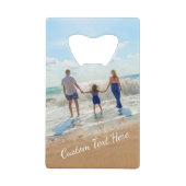 Aangepaste tekst voor uw fotoflesopener creditkaart flessenopener (Voorkant)