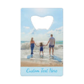 Aangepaste tekst voor uw fotoflesopener creditkaart flessenopener (Voorkant)