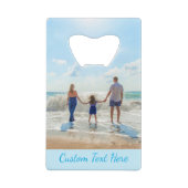 Aangepaste tekst voor uw fotoflesopener creditkaart flessenopener (Achterkant)