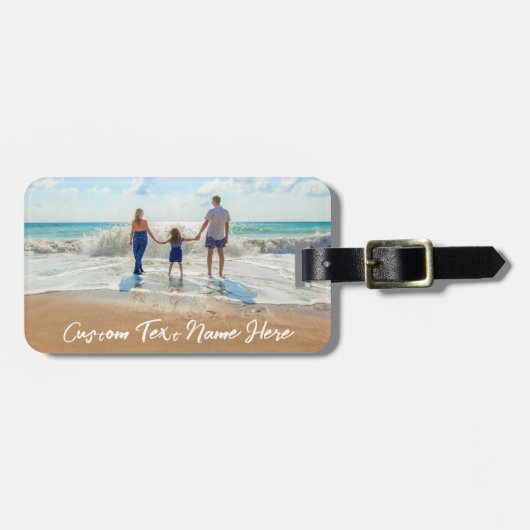 Aangepaste tekst voor uw Photo Bagagelabel (Voorkant horizontaal)
