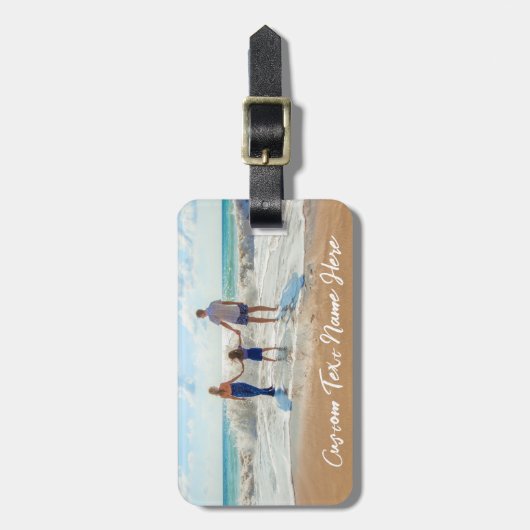 Aangepaste tekst voor uw Photo Bagagelabel (Voorkant verticaal)