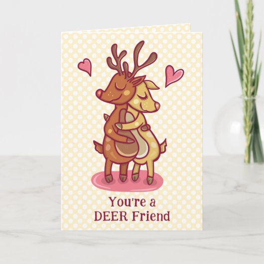 Aangepaste tekst voor Valentijnsdag deer Friend Pu Kaart (Voorkant)